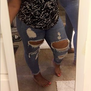 Distressed jeans